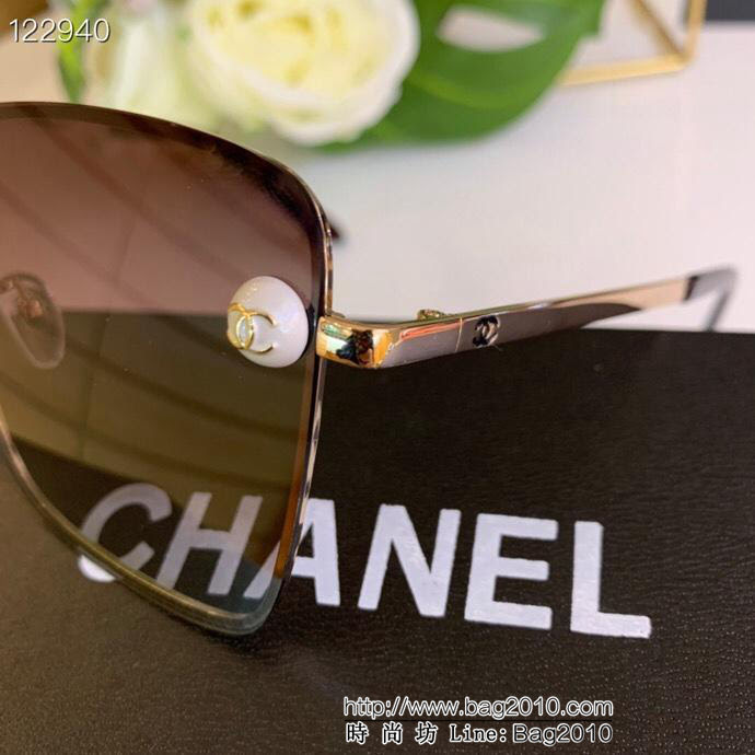 CHANEL香奈兒 新款 方形珍珠雙c標誌 女款金屬裝飾太陽鏡  lly1298